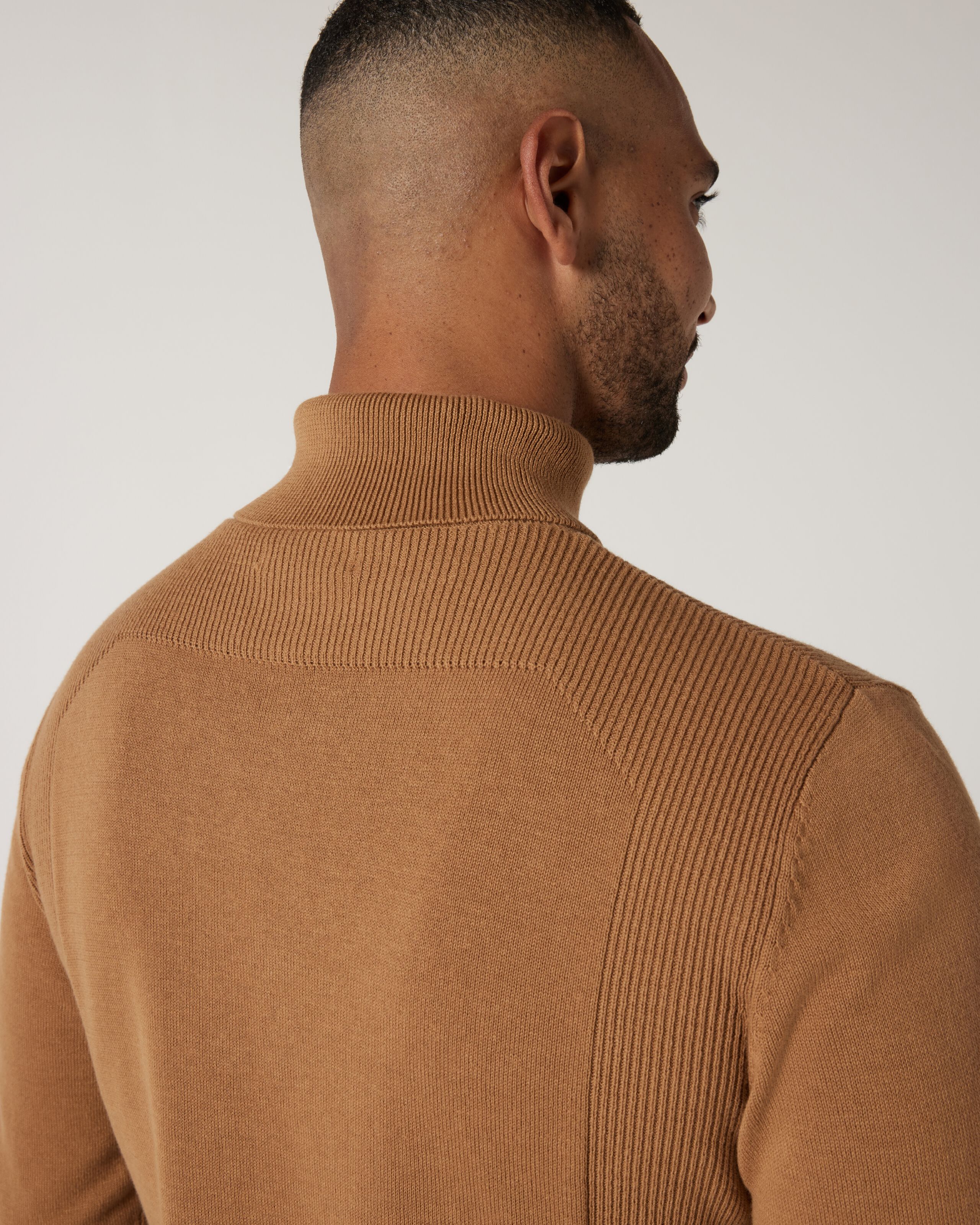 Tan roll neck jumper clearance